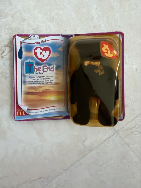 Ty Other - Ty Beanie Baby, McDonald’s  End Bear - Black w/Gold Embroidery NWOT